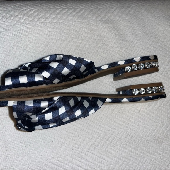 NWOT, Jessica Simpson Blue/White Slip-on Sandals, Size 7.5 Med/38 - Picture 6 of 13